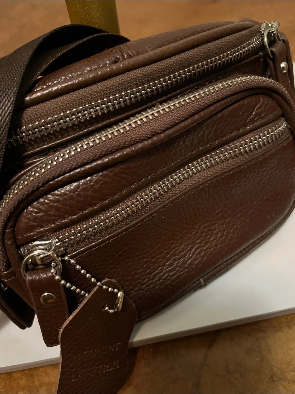 Genuine Leather Womens Fanny Pack Brown
